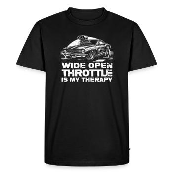 Accélérateur grand ouvert - Thérapie pour les fans de sport automobile - T-shirt Premium bio Homme - noir - Devant - Nico (187cm)