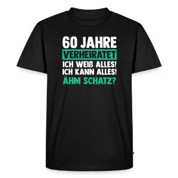 Marriage Diamond Wedding 60 Years Married Hochz - Men's Premium Organic T-Shirt - black - Front - Nico (187cm)