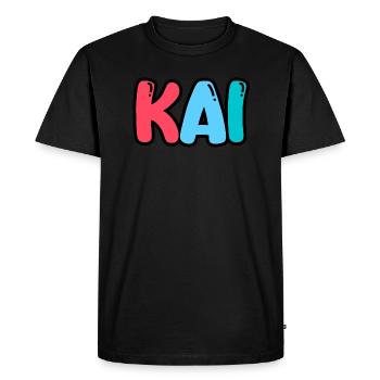 Nom - Kai - T-shirt Premium bio Homme - noir - Devant - Nico (187cm)