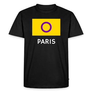 Drapeau de la Fierté Intersexe Paris - T-shirt Premium bio Homme - noir - Devant - Nico (187cm)