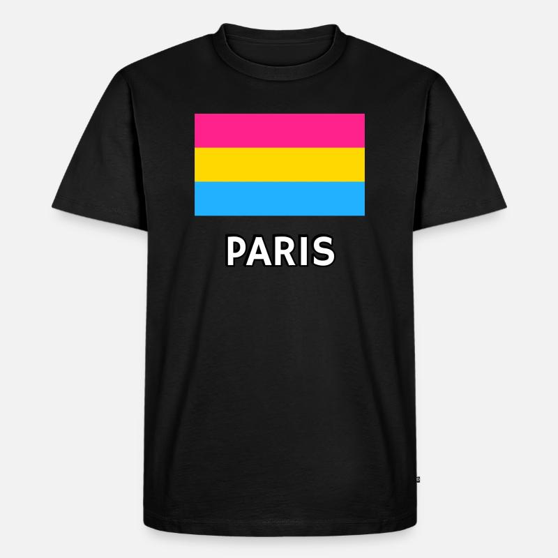 Pan Pride Flagge Paris - Männer Premium Bio T-Shirt - Schwarz