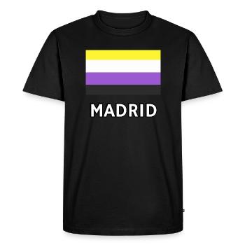 Drapeau de la fierté non binaire Madrid - T-shirt Premium bio Homme - noir - Devant - Nico (187cm)