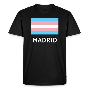 Drapeau de la Trans Pride Madrid - T-shirt Premium bio Homme - noir - Devant - Nico (187cm)