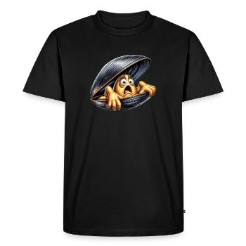 moule apeurée - T-shirt Premium bio Homme - noir - Devant - Nico (187cm)
