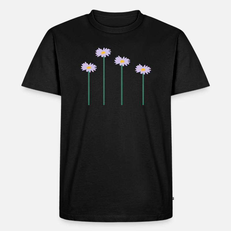 blumen - Männer Premium Bio T-Shirt - Schwarz