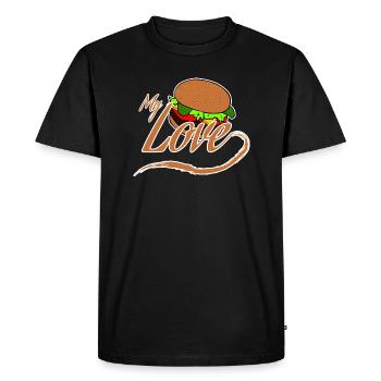 Burger - T-shirt Premium bio Homme - noir - Devant - Nico (187cm)