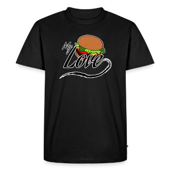 hamburger - T-shirt Premium bio Homme - noir - Devant - Nico (187cm)
