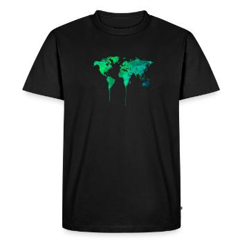 Carte du monde - T-shirt Premium bio Homme - noir - Devant - Nico (187cm)