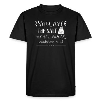 Sel de la Terre Matthieu 513 - T-shirt Premium bio Homme - noir - Devant - Nico (187cm)