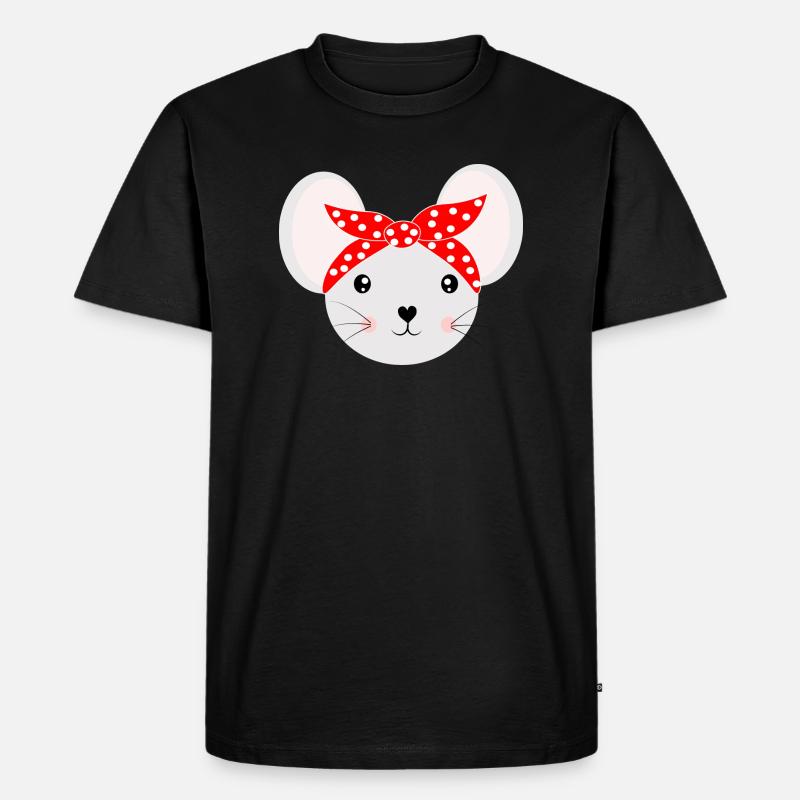 Cute Mouse - Männer Premium Bio T-Shirt - Schwarz