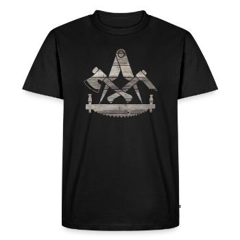 Zimmermann - Vintage Holzlogo - T-shirt Premium bio Homme - noir - Devant - Nico (187cm)