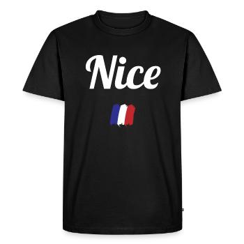 NICE - T-shirt Premium bio Homme - noir - Devant - Nico (187cm)