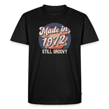 Fabriqué en 1972 - T-shirt Premium bio Homme - noir - Devant - Nico (187cm)