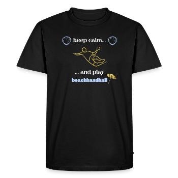 Motif de design de handball de plage pour les joueurs de handball de plage - T-shirt Premium bio Homme - noir - Devant - Nico (187cm)