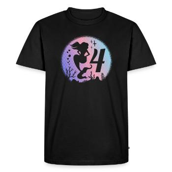 Anniversaire Fille 4 ans Sirène Sirène Nixe - T-shirt Premium bio Homme - noir - Devant - Nico (187cm)