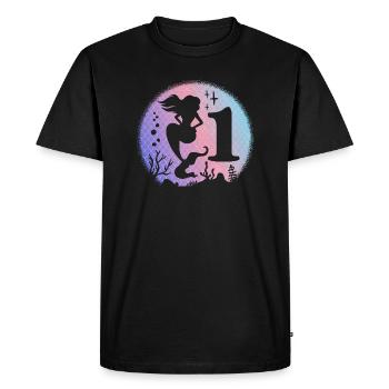 Anniversaire Fille 1 an Sirène Sirène Sirène Sirène Sirène - T-shirt Premium bio Homme - noir - Devant - Nico (187cm)