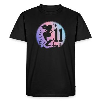 Anniversaire Fille 11 ans Sirène Sirène Nixe - T-shirt Premium bio Homme - noir - Devant - Nico (187cm)