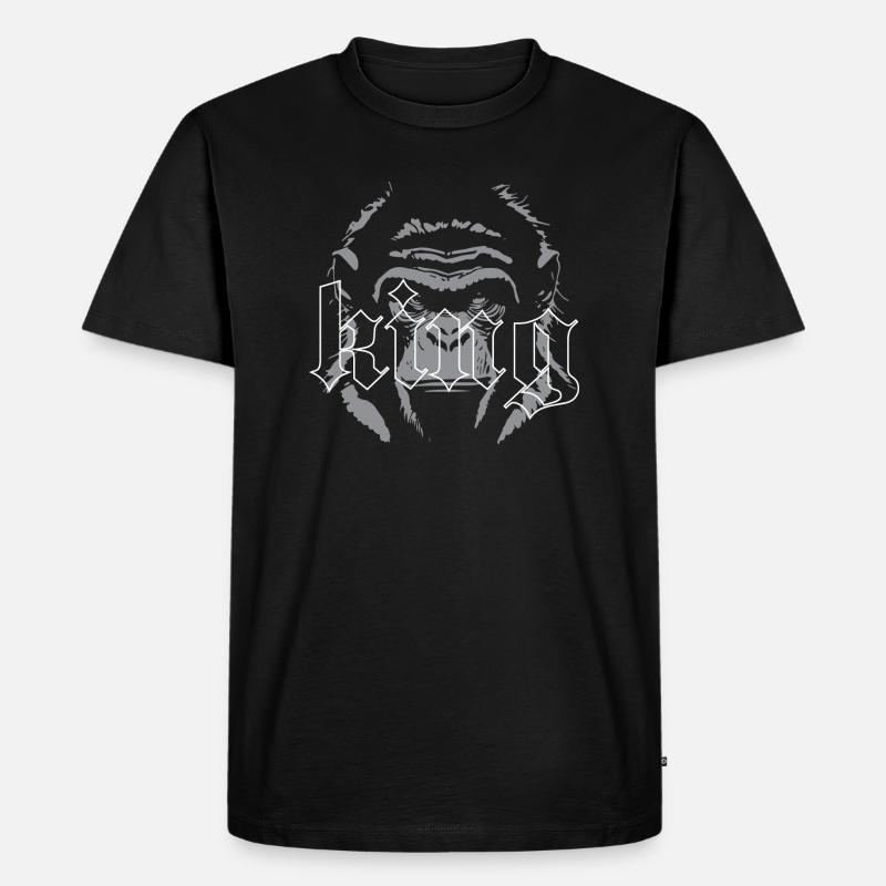 König Affe - Männer Premium Bio T-Shirt - Schwarz