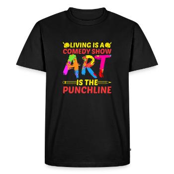 Artiste Peintre L’art graphique est l’art de la punchline - T-shirt Premium bio Homme - noir - Devant - Nico (187cm)