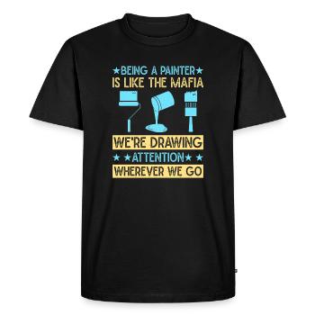 House Painter Dad Unique Gifts - Men's Premium Organic T-Shirt - black - Front - Nico (187cm)