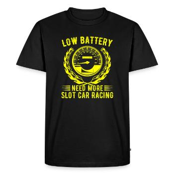 Batterie faible besoin de plus de cadeau de course de voitures de course de voitures à sous - T-shirt Premium bio Homme - noir - Devant - Nico (187cm)