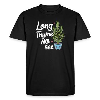 Jardin d’herbes aromatiques au thym drôle - T-shirt Premium bio Homme - noir - Devant - Nico (187cm)