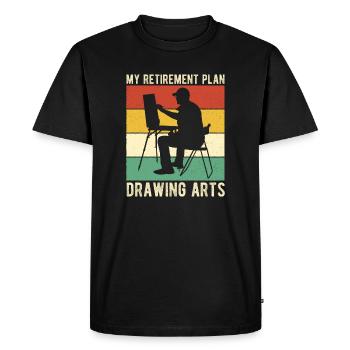 Artiste Peintre Graphique Mon Plan de Retraite Dessin - T-shirt Premium bio Homme - noir - Devant - Nico (187cm)