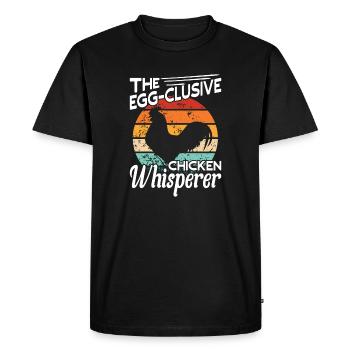 L’amateur de poulet chuchoteur de poulet aux œufs - T-shirt Premium bio Homme - noir - Devant - Nico (187cm)