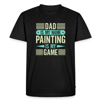House Painter Dad Unique Gifts - Men's Premium Organic T-Shirt - black - Front - Nico (187cm)
