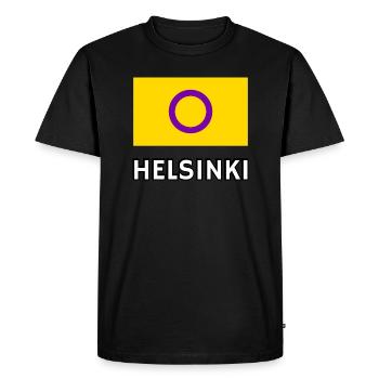 Intersex Pride Flag Helsinki - Men's Premium Organic T-Shirt - black - Front - Nico (187cm)