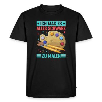 Artistes J’aime tout peindre en noir - T-shirt Premium bio Homme - noir - Devant - Nico (187cm)