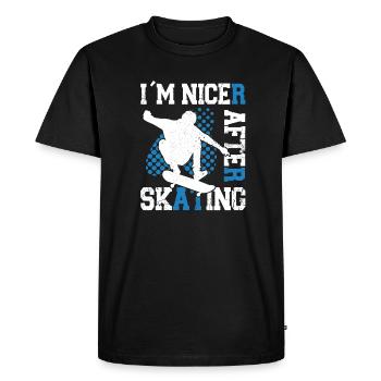 Art de planche à roulettes pour garçons filles hommes cadeaux de planche à roulettes - T-shirt Premium bio Homme - noir - Devant - Nico (187cm)