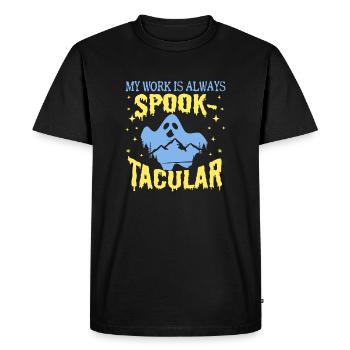 Paranormal Ghost Hunter Mon travail est effrayant - T-shirt Premium bio Homme - noir - Devant - Nico (187cm)