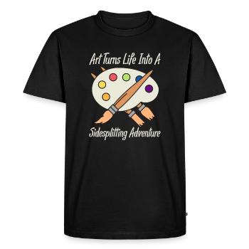 Artist Painter Graphic Sidesplitting Adventure - Men's Premium Organic T-Shirt - black - Front - Nico (187cm)