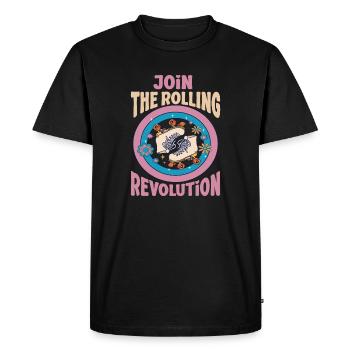 Patinage à roulettes Skate Rejoignez la révolution roulante - T-shirt Premium bio Homme - noir - Devant - Nico (187cm)