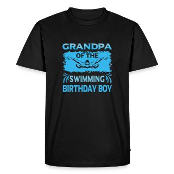 Grand-père de l’anniversaire garçon natation famille Design - T-shirt Premium bio Homme - noir - Devant - Nico (187cm)