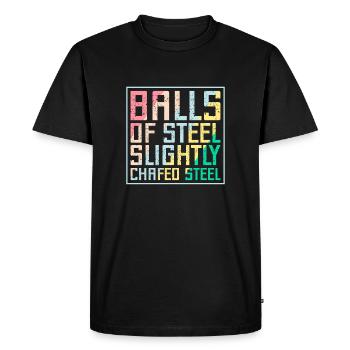 Boules d’acier Légèrement boules Cadeaux de flipper en acier - T-shirt Premium bio Homme - noir - Devant - Nico (187cm)