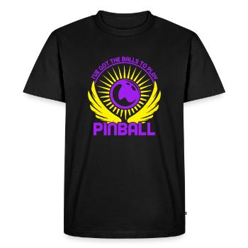 I ́ve Got The Balls To Play Pinball Machine Player - Men's Premium Organic T-Shirt - black - Front - Nico (187cm)