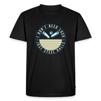 Je n’ai pas besoin de chance juste des balles d’acier Cadeaux de joueur - T-shirt Premium bio Homme - noir - Devant - Nico (187cm)