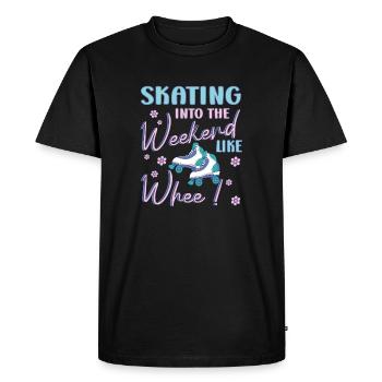 Rollerskater Party Skating Into Weekend Gift Idea - Men's Premium Organic T-Shirt - black - Front - Nico (187cm)