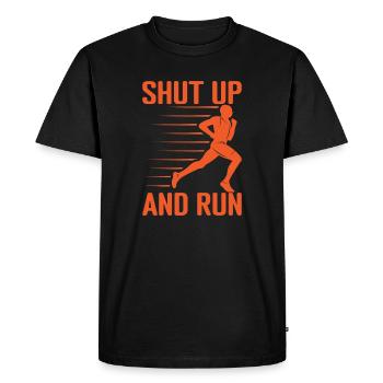 Running Shut Up & Run Marathon Runner - Men's Premium Organic T-Shirt - black - Front - Nico (187cm)