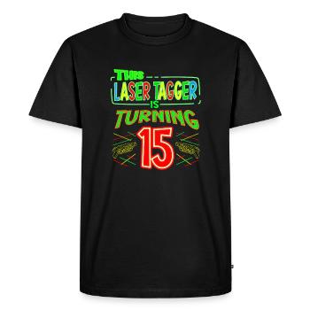 This Laser Tagger Is Turning 15 Years Old Laser - Men's Premium Organic T-Shirt - black - Front - Nico (187cm)