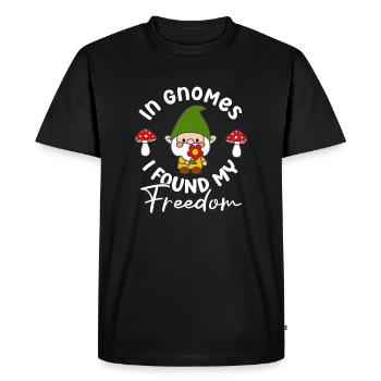 Dans les gnomes, j’ai trouvé ma liberté drôle de jardinage de gnome - T-shirt Premium bio Homme - noir - Devant - Nico (187cm)