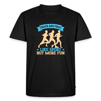 Courir sur piste comme un sport mais en plus amusant - T-shirt Premium bio Homme - noir - Devant - Nico (187cm)