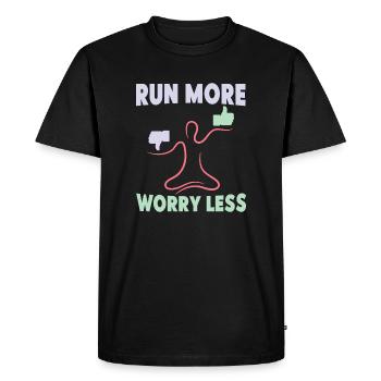 Marathon Runner Run More Worry Less Running - Men's Premium Organic T-Shirt - black - Front - Nico (187cm)