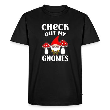 Check Out My Gnomes Funny Gnome Gardening - Men's Premium Organic T-Shirt - black - Front - Nico (187cm)