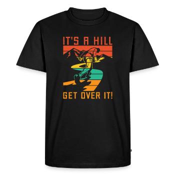 Courir c’est une colline S’en sortir Marathonien - T-shirt Premium bio Homme - noir - Devant - Nico (187cm)