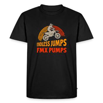 Dirt Biker Riding Endless Jumps FMX Pumps - Men's Premium Organic T-Shirt - black - Front - Nico (187cm)