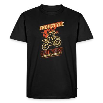 Dirt biker Riding Freestyle Motocross Dirt Bike - T-shirt Premium bio Homme - noir - Devant - Nico (187cm)