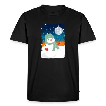 bonhomme de neige Let It Snow Man Lover cadeau - T-shirt Premium bio Homme - noir - Devant - Nico (187cm)